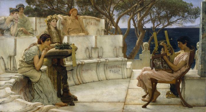 1280px-Sir_Lawrence_Alma-Tadema,_RA,_OM_-_Sappho_and_Alcaeus_-_Walters_37159